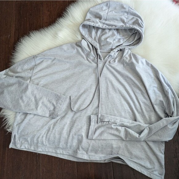 Athleta Presence Hoodie grey XS crop cropped top - Picture 7 of 11